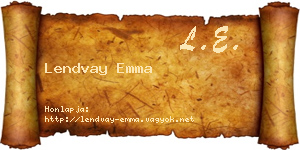 Lendvay Emma névjegykártya